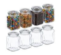 relaxdays Set de 8 bocaux à provisions avec couvercle 750 ml