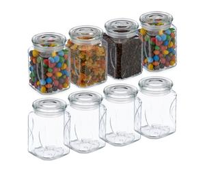 Relaxdays 8x bocaux en verre de 750 ml chacun