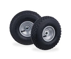 Relaxdays 8x Roues de chariot jeu de 2, 3.00-4