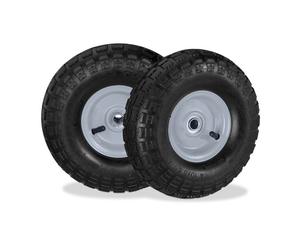 Relaxdays 8xRoues de diable jante acier gris/noir
