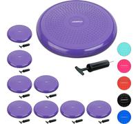 relaxdays 9 x Coussin d'équilibre violet avec pompe à air