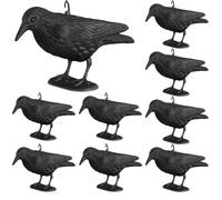 relaxdays 9 x Effaroucheur de pigeons corbeau assis