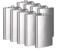 relaxdays 9 x flasques XXL 1,8l en acier inoxydable