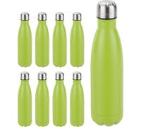 relaxdays 9 x Gourde en acier inoxydable vert