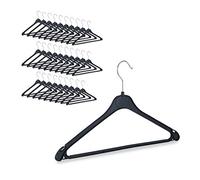 Relaxdays 90x Cintres Set Cintre Pantalon Chemise Jupe Porte-Cravate Cintre Plastique Crochet Rotatif, Noir