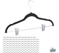 relaxdays 96 x cintres en velours avec clips noir