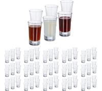 Relaxdays Verres à Liqueur - Lot de 96 Shots de 4 cl - Pour Digestif, Expresso, Schnaps - Shooters Transparents