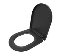 Relaxdays Abattant WC Duroplast 36x42cm abaissement Automatique, Quick Release, Montage par Le Haut, Forme D, Anthracite