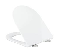 Relaxdays Abattant WC frein de chute, L x P : 36 x 44 cm, forme D, siège toilette résine thermodurcissable, blanc