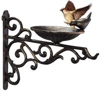 Relaxdays Abreuvoir En Fonte Pour Mur, Bain Vintage, Oiseaux Sauvages Déco Jardin Hxlxp: 24x28x14cm,Bronze