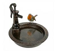 Relaxdays Abreuvoir pour Oiseaux, Marron, coupelle Eau/Nourriture