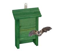 Relaxdays Abri à Chauves-Souris, Large Refuge pour chauvesouris, HxLxP : 29 x 18 x 6 cm, Jardin, nichoir, Bois, Vert