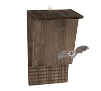 Relaxdays Abri à Chauves-Souris, Large Refuge pour chauvesouris, HxLxP : 37 x 22 x 12,5 cm, nichoir, Bois, Marron