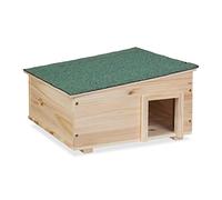 Relaxdays Abri pour hérisson, Bois, avec Fond, 2 Parties, maisonnette, pour Jardin, HxLxP: 21,5 x 40 x 40 cm, Nature