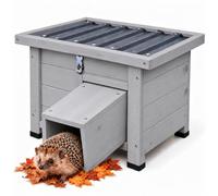 relaxdays Abri pour hérissons, Tunnel réglable, Socle, kit, Gris | pour le jardin