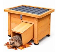 relaxdays Abri pour hérissons, Tunnel réglable, Socle, kit Montage, Orange | pour le jardin