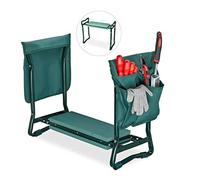 Relaxdays Agenouilloir,coussin moelleux, 2 sacs,pliable, aide genou, travail jardin, jusqu’à 150 kg,HlP 50x60x27,5cmvert