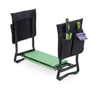 Relaxdays Agenouilloir Jardinage, Pliable, rembourré, soulage articulations, Pochettes latérales, Max.150 kg, Noir-Vert