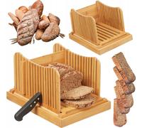 relaxdays Aide pour couper le pain en bambou