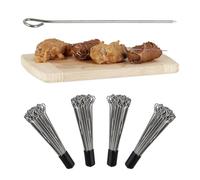 Relaxdays Aiguilles à Roulade, 200 pièces, Aiguille à picorer, Aiguille à rôtir INOX, 11 cm, argenté