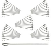 relaxdays Aiguilles à rouler en acier inoxydable, set de 50 pièces