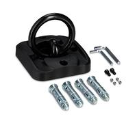 Relaxdays Ancrage Mural et au Sol antivol vélo et Moto en Acier, 14 mm Noir, 12 x 13,5 x 12,5 cm