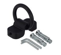 Relaxdays Ancrage Mural ou au Sol, pour vélo ou Moto, Anneau de 14 mm, Acier, Plastique, sécurité, Noir