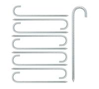 Relaxdays ancres de sol en lot de 10, sardines XL, extra longues, camping, accessoire de tente, acier, 38,5 cm, argenté