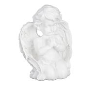 Relaxdays Ange funèbre, agenouillé & en prière, gracieux, résistant aux intempéries & au gel, ornement de tombe, blanc