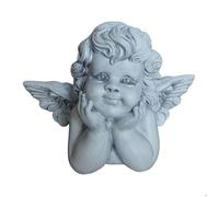 Relaxdays ange funéraire résistant aux intempéries et au gel HxLxP 31×40×22 cm déco tombe polyrésine gris pierre