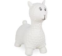 Relaxdays Animal Sauteur en Forme de Lama, avec Pompe à air, 3 Ans et Plus, sans BPA, Jouet Gonflable, crème