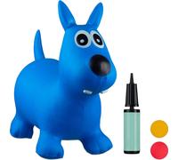 Relaxdays Hopping Dog, Air Pump Included, Up to Free, Space Hopper Chien ballon sauteur cheval avec pompe gonflable jouet jeux enfant animaux 50 kg sans BPA, bleu, 10024990_45, 50 x 26 x 60 cm