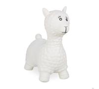 Relaxdays Animal sauteur en forme de lama, avec pompe à air, 3 ans et plus, sans BPA, jouet gonflable, crème
