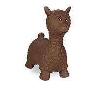 Relaxdays Animal Sauteur en Forme de Lama, avec Pompe à air, 3 Ans et Plus, sans BPA, Jouet Gonflable, Marron