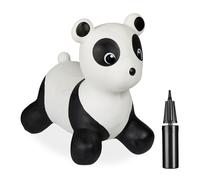 Relaxdays Animal Sauteur en Forme de Panda, Charge maximale : env. 50 kg, sans BPA, à partir de 3 Ans, Noir et Blanc