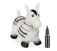 Relaxdays Animal Sauteur en Forme de zèbre, Charge maximale : env. 50 kg, sans BPA, à partir de 3 Ans, Noir et Blanc
