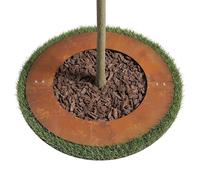 Relaxdays Anneau d'arbre en Acier Corten Brun, Patine Naturelle, Ø 80 cm, Bordure de pelouse pour Arbres et arbustes