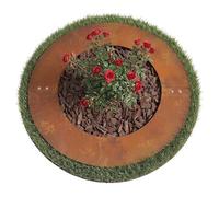 Relaxdays Anneau pour Arbre Ø 50 cm, Bordure de pelouse pour Arbres & arbustes, Plantation en Acier Corten patiné, Brun