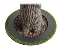 Relaxdays Anneau pour Arbres et arbustes, Bordure de pelouse, D : 120 cm, Acier galvanisé, Anthracite