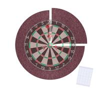Relaxdays Anneau Protecteur Cible de fléchettes, 4 pcs, Ø60 cm, Feutre, Fixation Murale, pastilles adhésives, Bordeaux