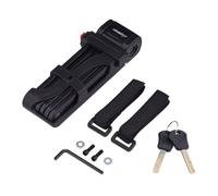 Relaxdays Antivol à maillons pour vélo – Acier, pliant, 85 cm, 2 clés, avec support, noir
