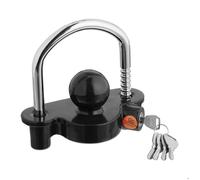 Relaxdays Antivol de remorque pour attelage, 5 clés, Protection Contre Le vol des remorques, caravanes, Noir/argenté