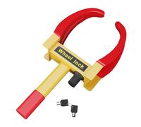 Relaxdays Antivol de Roue pour Voiture, Kralle de Parking, remorque & Caravane, Acier, Jaune-Rouge