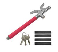 Relaxdays Antivol de Volant en Acier réglable, Protection Anti-vol, Universel, 2,5 x 69,5 x 12 cm, Rouge/Argent