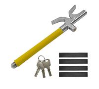 Relaxdays Antivol de Volant en Acier, sécurité réglable, Protection Universelle, Jaune/Argent, 2,5 x 69,5 x 12 cm