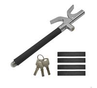 Relaxdays Antivol de volant pour voiture, protection antivol réglable, universel, acier, noir/argent