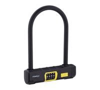 Relaxdays Antivol en U pour vélo, cadenas à chiffres pour bicyclettes & vélos électriques, acier & plastique, noir/jaune
