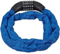 Relaxdays Antivol vélo, Cadenas Code, Chaine Anti-vol Moto 5 Chiffres, Acier, 120 cm, Bleu