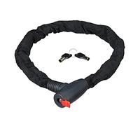 Relaxdays Antivol vélo, Cadenas, Chaine Anti-vol, 100 cm Long, Moto, 2 clés, Noir, 3,5 x 11,5 x 47 cm