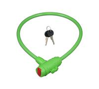 Relaxdays Antivol vélo pour enfants, avec 2 clés, 70 cm de long, vert | câble pour bicyclettes et trottinettes